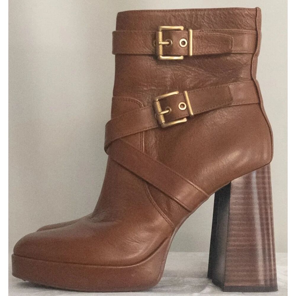 Vince Camuto Boots Leather Cognac brown Sz 9M / EU 40 - Picture 5 of 10